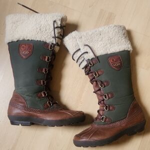 UGG Olive and Chestnut Winter Boots